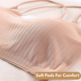 Women Ribbed Padded Bra for Women, Crop Top Soft Stretch & Comfortable Fit