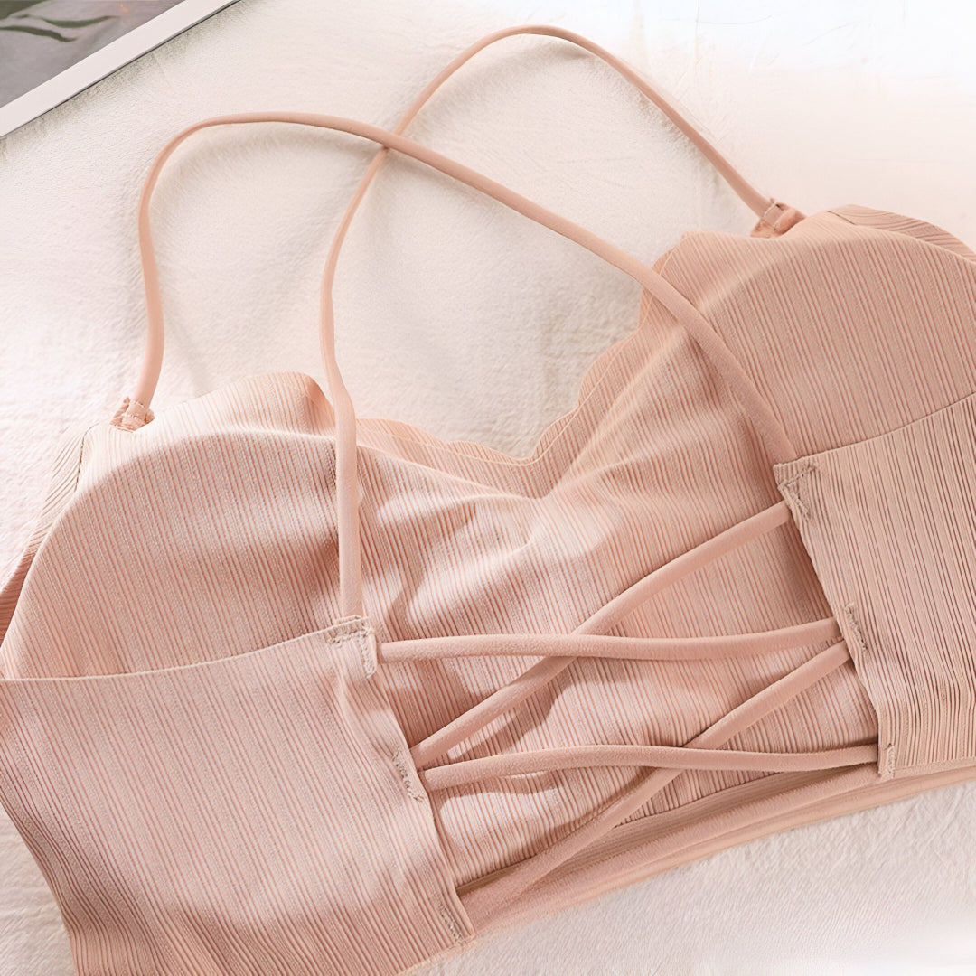 Women Ribbed Padded Bra for Women, Crop Top Soft Stretch & Comfortable Fit