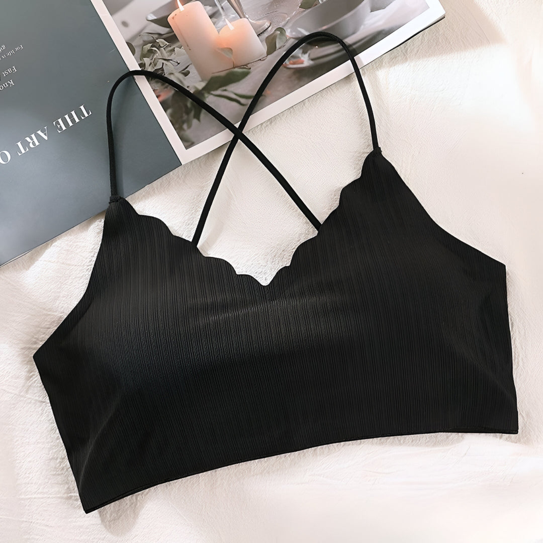 Women Ribbed Padded Bra for Women, Crop Top Soft Stretch & Comfortable Fit