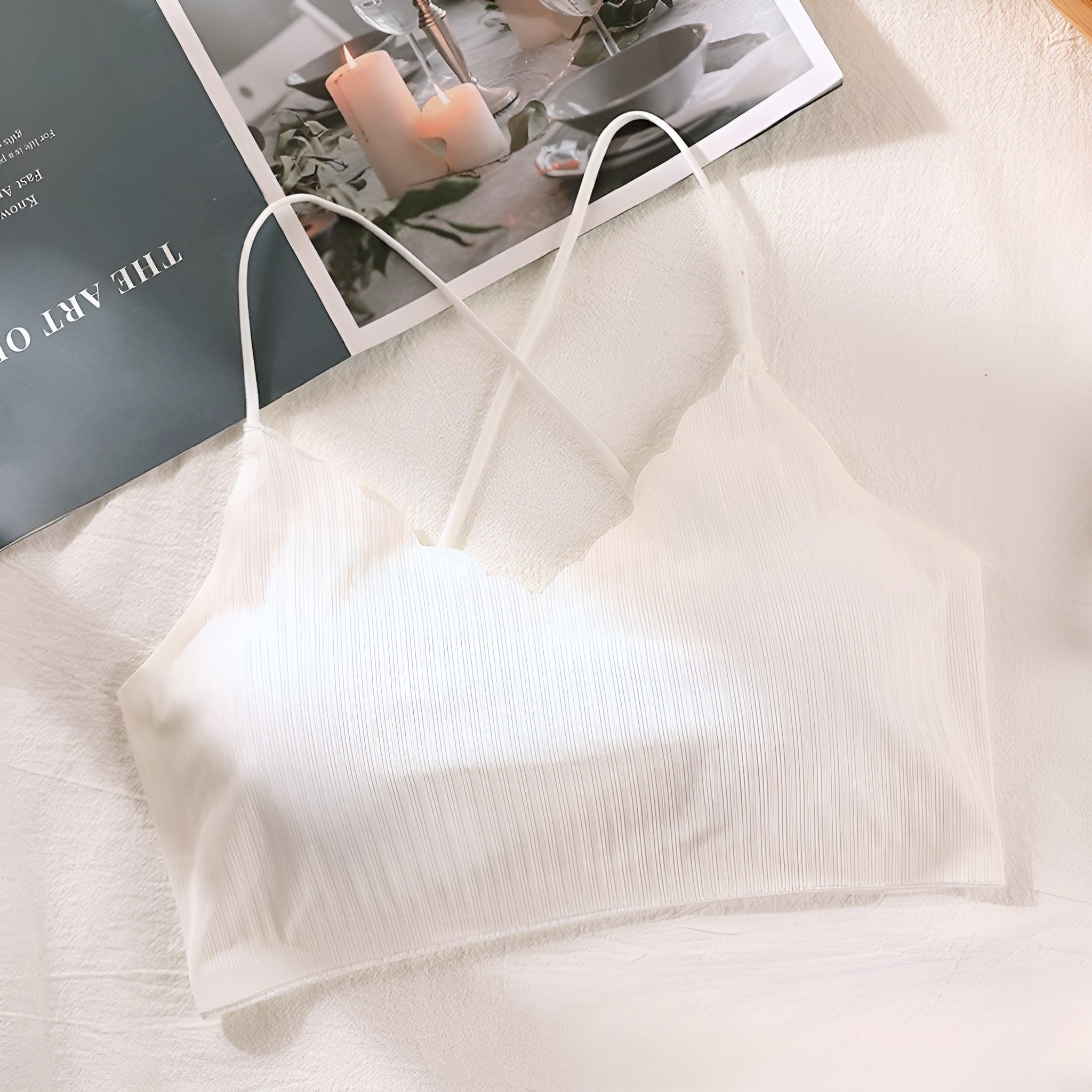 Women Ribbed Padded Bra for Women, Crop Top Soft Stretch & Comfortable Fit