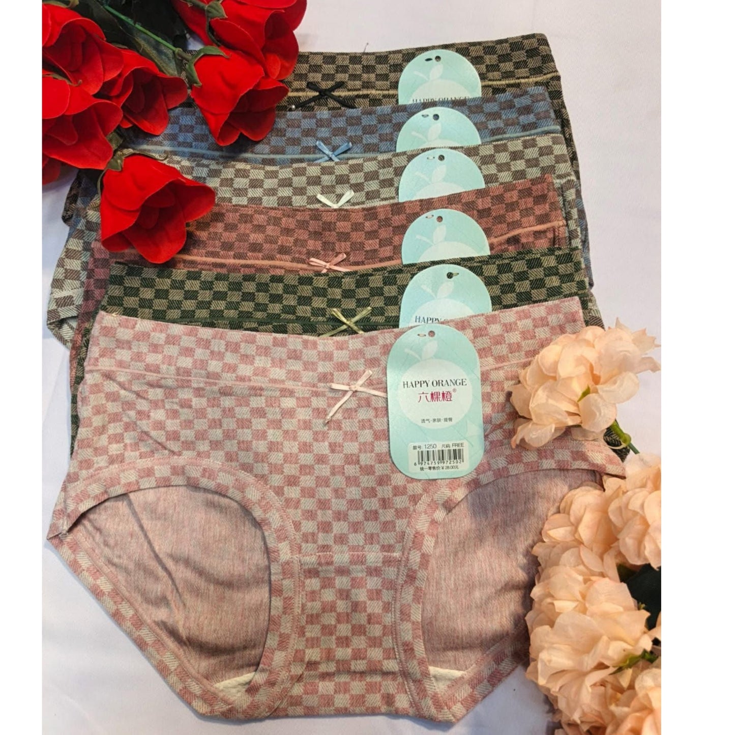 Pack of 3 Cottot Check Printed Panty Sets