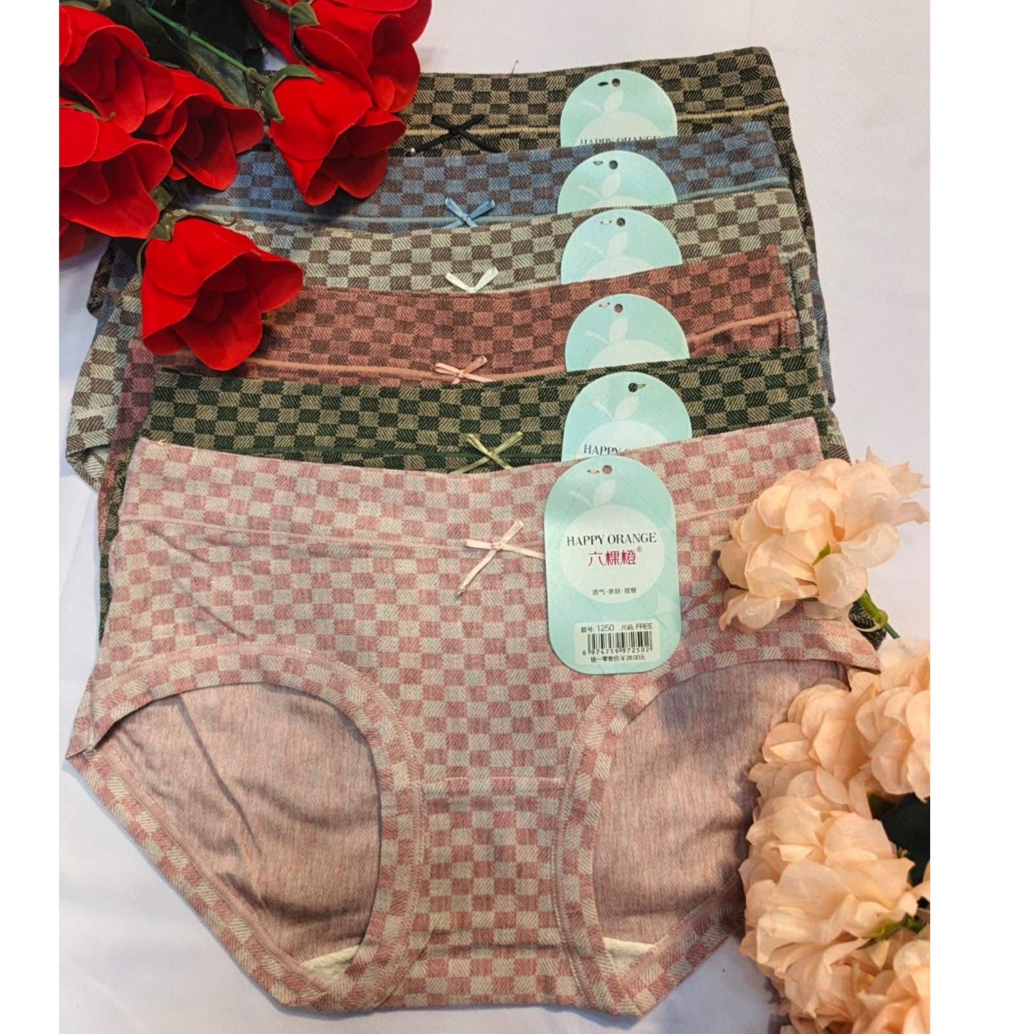 Pack of 3 Cottot Check Printed Panty Sets