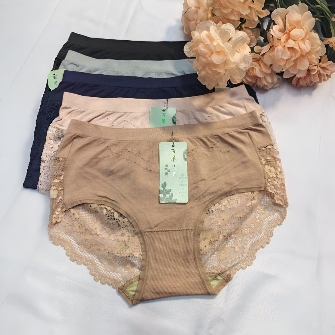 Pack of 3 Lace Cotton Underwear for Women, Stretchable Panties